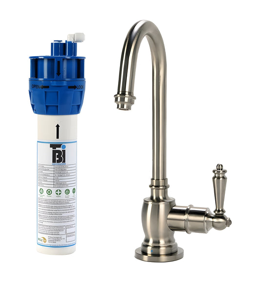AquaNuTech Filtration System Combo with Traditional C-Spout Cold Water Faucet New - FL-C2200-CH