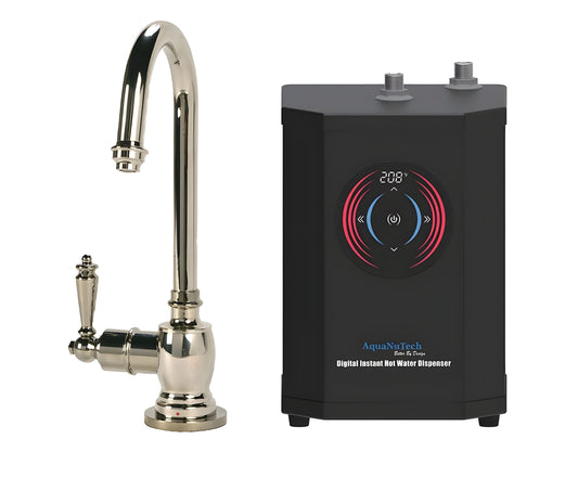 AquaNuTech Digital Instant Hot Water Dispenser with Hot Only Traditional C-Spout Faucet New - HT-H2200-CH