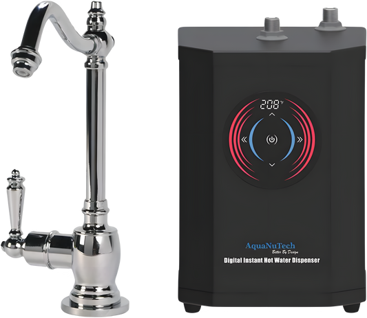 AquaNuTech Digital Instant Hot Water Dispenser with Hot Only Hook Spout Faucet New - HT-H2100-CH