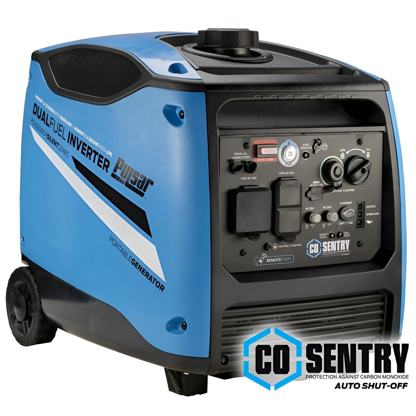 Pulsar PG4500BISRCO 4,500-Watt Remote Start Dual-Fuel Inverter Generator with CO Shutdown Sensor - PowerGen USA - PG4500BISRCO