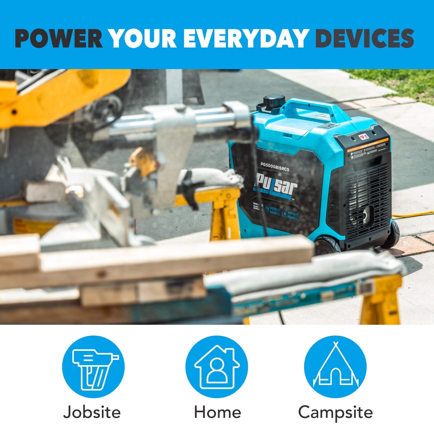 Pulsar PG5000BiSRCO 5000-Watt Dual Fuel Inverter Generator with Remote Start and CO Sentry - PowerGen USPG5000BiSRCOA&nbsp;