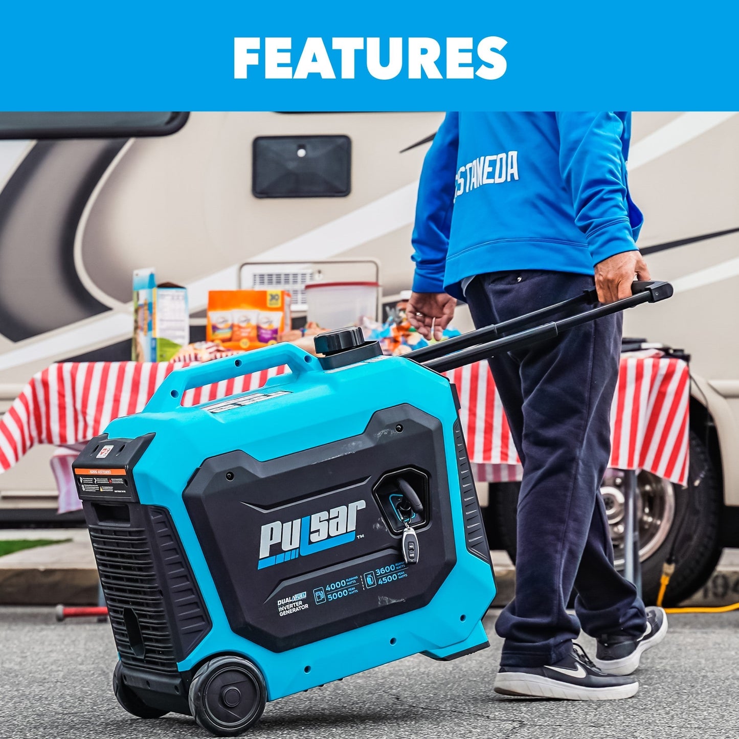 Pulsar PG5000BiSRCO 5000-Watt Dual Fuel Inverter Generator with Remote Start and CO Sentry - PowerGen USPG5000BiSRCOA&nbsp;