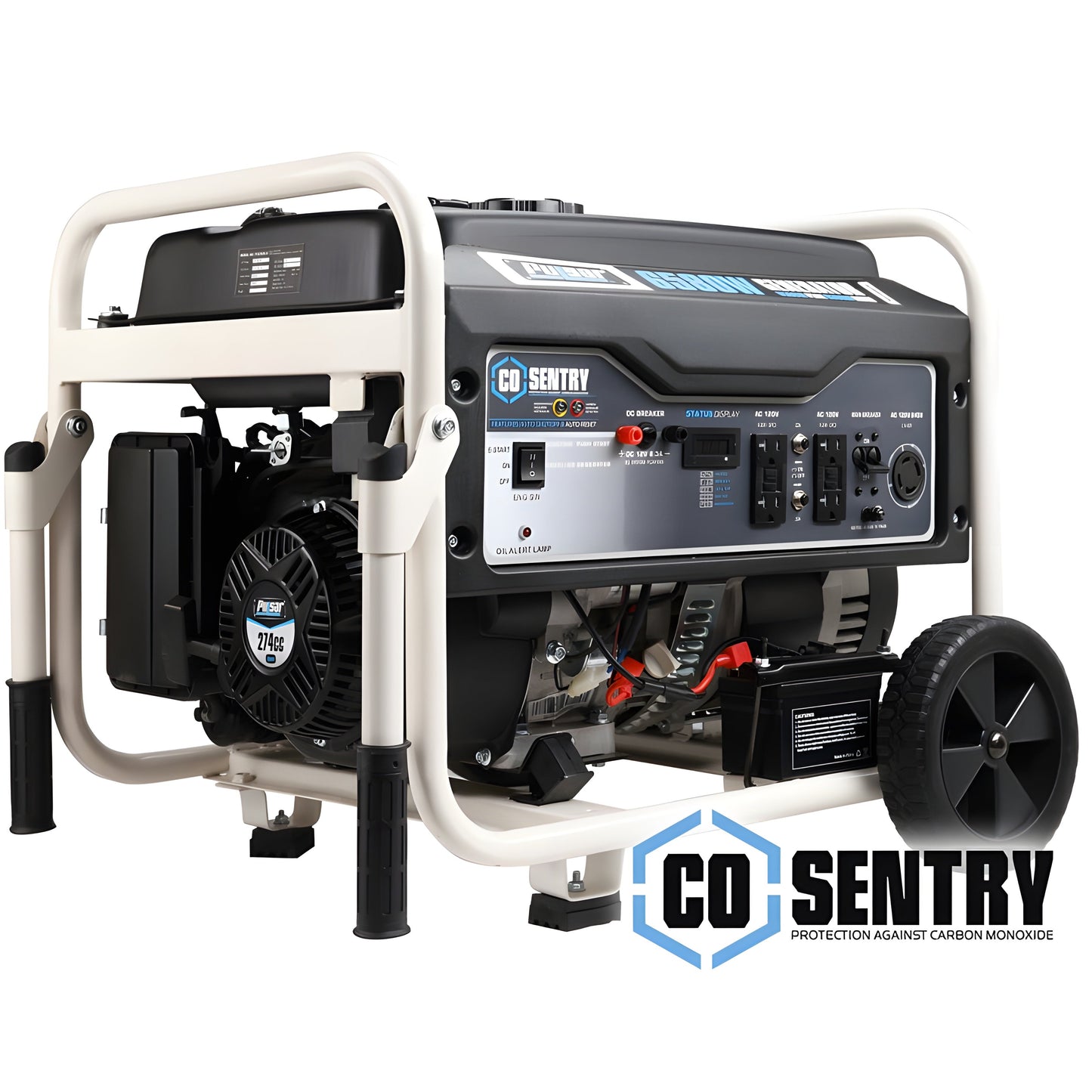 Pulsar PG6580ECO 6,580-Watt Gasoline Powered Generator with CO Shutdown Sensor - PowerGen USA - PG6580ECO