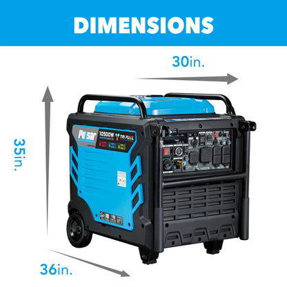 Pulsar PGD105TiSCO 10,500-Watt Tri-Fuel Portable Inverter Generator with CO Sentry - PowerGen USA - PGD105TiSCO