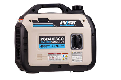Pulsar PGD40ISCO 4000W Super Quiet Inverter Gasoline Powered Generator with Recoil Start and CO Shutdown - PowerGen USA - PGD40iSCO