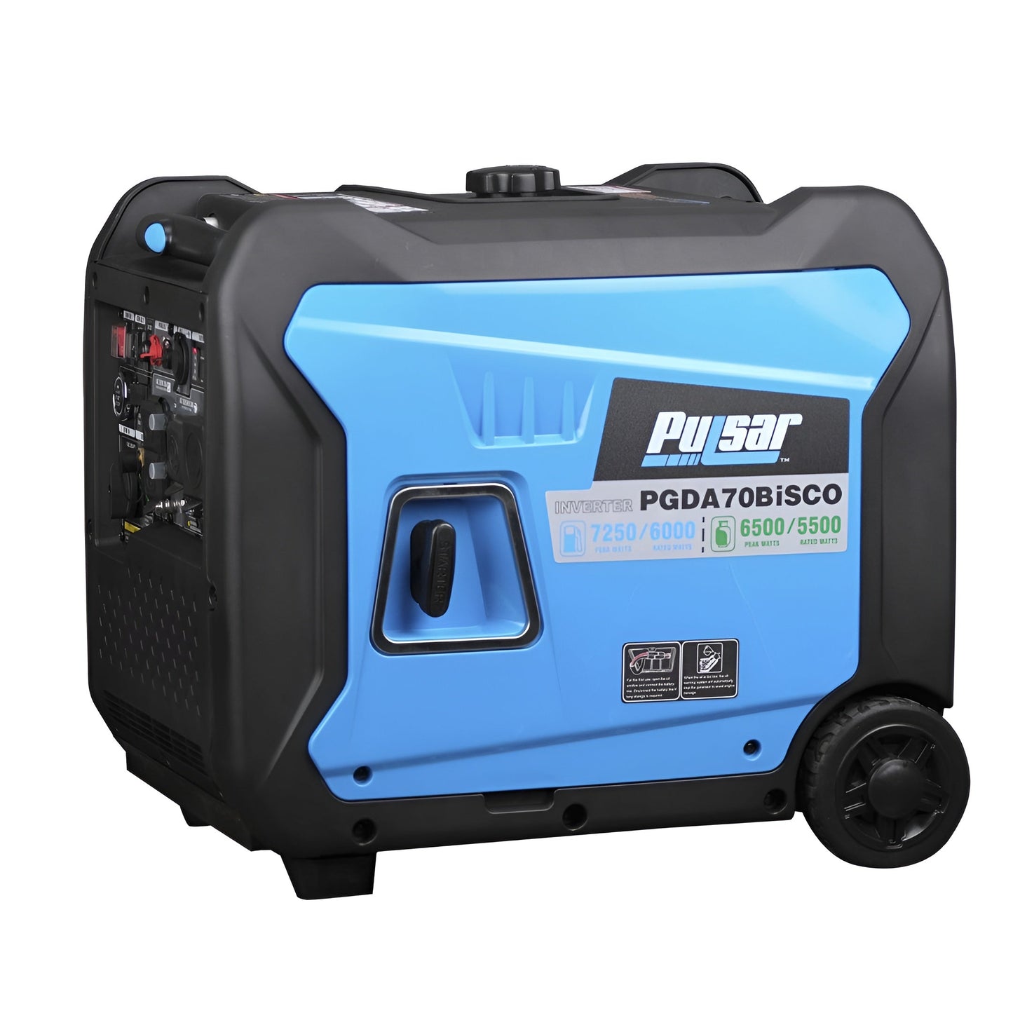 Pulsar PGDA70BISCO 7,250-Watt Super Quiet Dual-Fuel Inverter Generator with CO Alert and Remote Start - PowerGen USA - PGDA70BISCO
