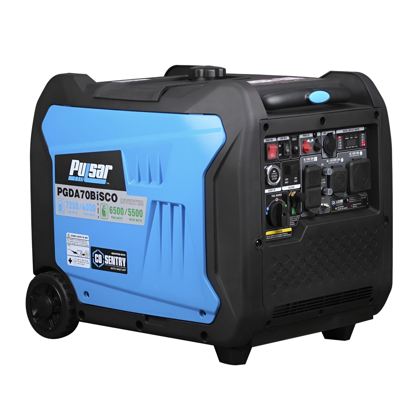 Pulsar PGDA70BISCO 7,250-Watt Super Quiet Dual-Fuel Inverter Generator with CO Alert and Remote Start - PowerGen USA - PGDA70BISCO