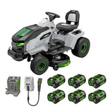 EGO Power+ 42" T6 Lawn Tractor Riding Lawn Mower with 6 x 6.0Ah Batteries, Turbo Charger, and Charging Adapter - TR4204
