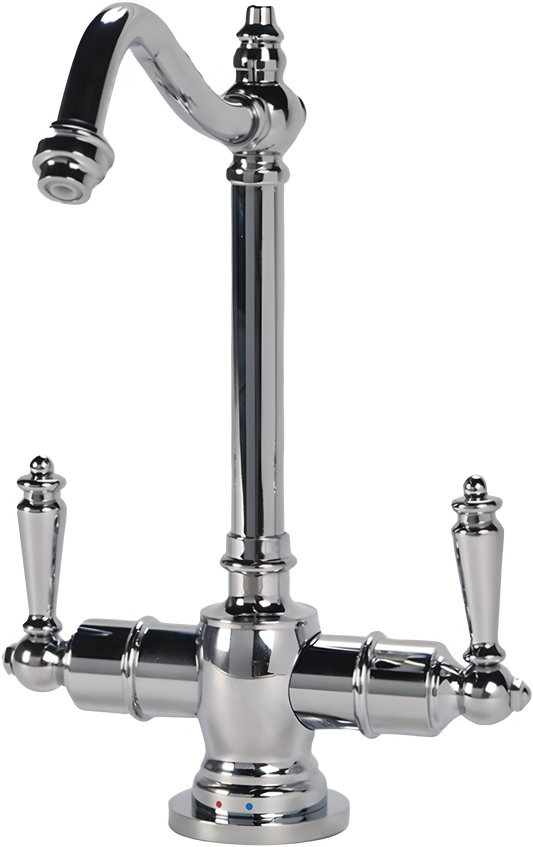 AquaNuTech Traditional Hook Spout Hot & Cold Water Filtration Faucet New - HC2100-CH
