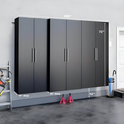 Prepac HangUps 102 Inch Storage Cabinet 3-Piece Set L - Available in 2 Colors - WRSW-0718-3M