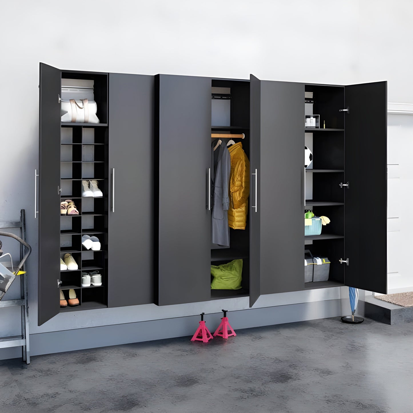Prepac HangUps 102 Inch Storage Cabinet 3-Piece Set L - Available in 2 Colors - WRSW-0718-3M