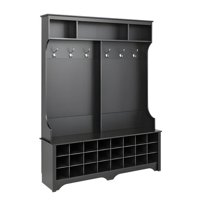 Prepac 60" Wide Hall Tree with 24 Shoe Cubbies - Available in 4 Colors - DSOG-0013-1