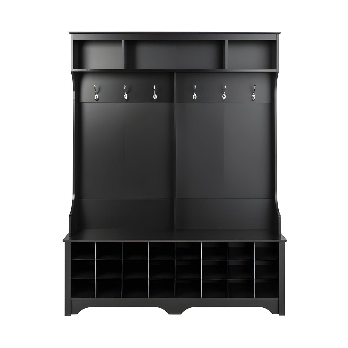 Prepac 60" Wide Hall Tree with 24 Shoe Cubbies - Available in 4 Colors - DSOG-0013-1