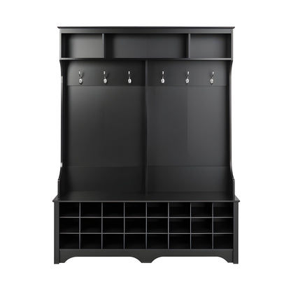 Prepac 60" Wide Hall Tree with 24 Shoe Cubbies - Available in 4 Colors - DSOG-0013-1