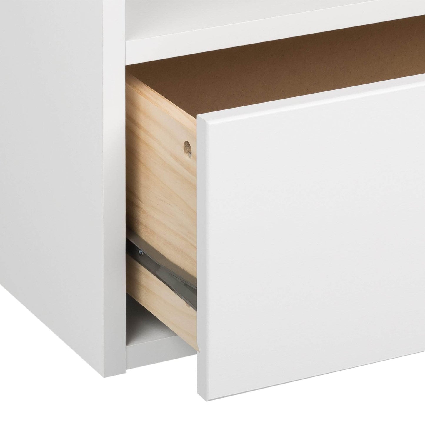 Prepac Floating 4 Drawer Dresser and 1 Drawer Nightstand Set in White - WRBW-1401-2M
