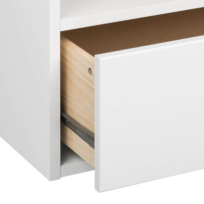 Prepac Floating 4 Drawer Dresser and 1 Drawer Nightstand Set in White - WRBW-1401-2M
