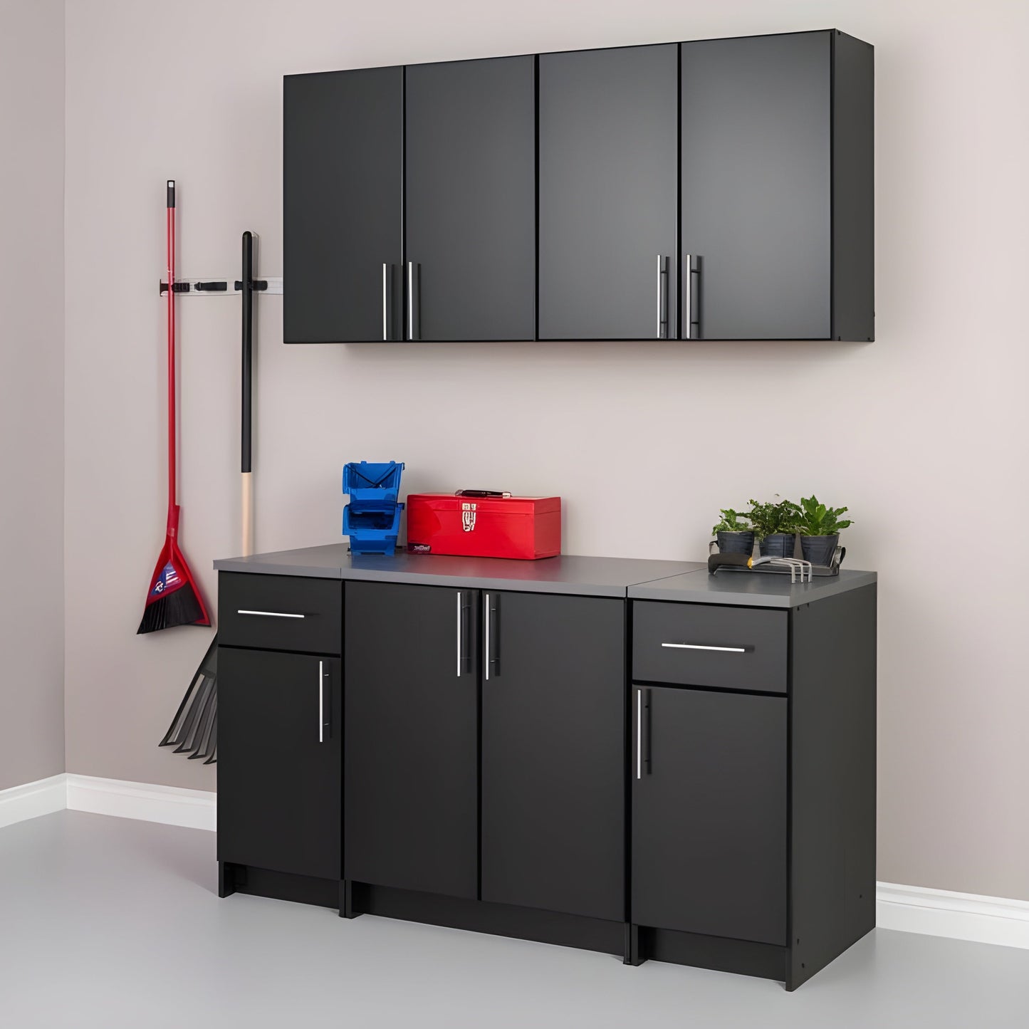 Prepac Elite 64" 5 Piece Storage Cabinet Set B - Available in 2 Colors - BRSX-1011-5M