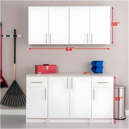 Prepac Elite 64" 5 Piece Storage Cabinet Set B - Available in 2 Colors - BRSX-1011-5M