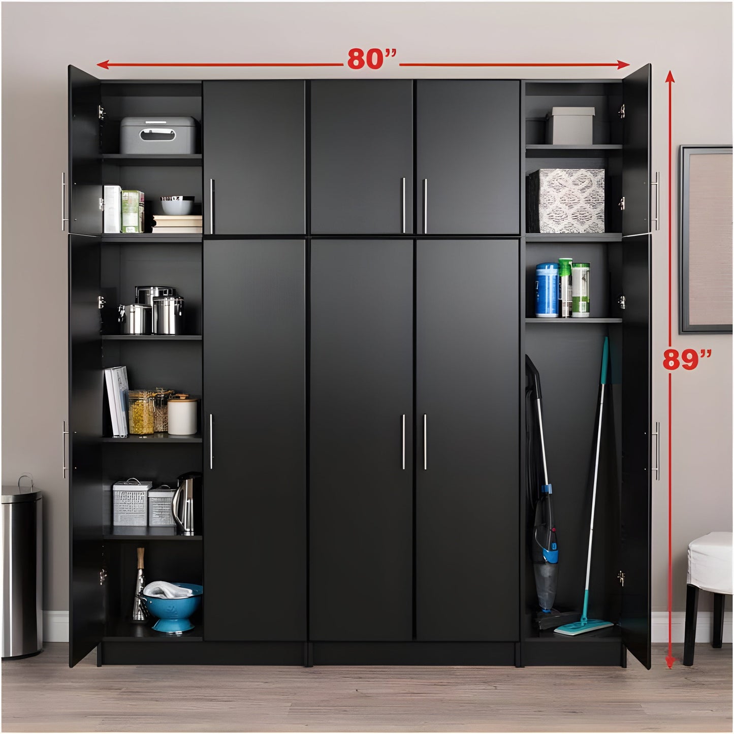 Prepac Elite 80" 6 Piece Storage Cabinet Set C - Available in 2 Colors - BRSX-1012-6M