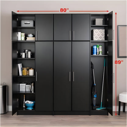 Prepac Elite 80" 6 Piece Storage Cabinet Set C - Available in 2 Colors - BRSX-1012-6M