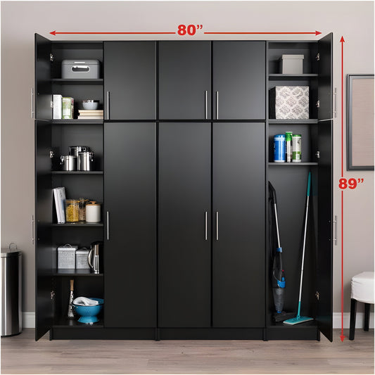 Prepac Elite 80" 6 Piece Storage Cabinet Set C - Available in 2 Colors - BRSX-1012-6M