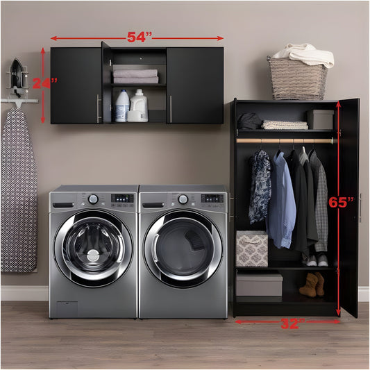 Prepac Elite 86" 2 Piece Storage Cabinet Set E - Available in 3 Colors - BRSX-1014-2M