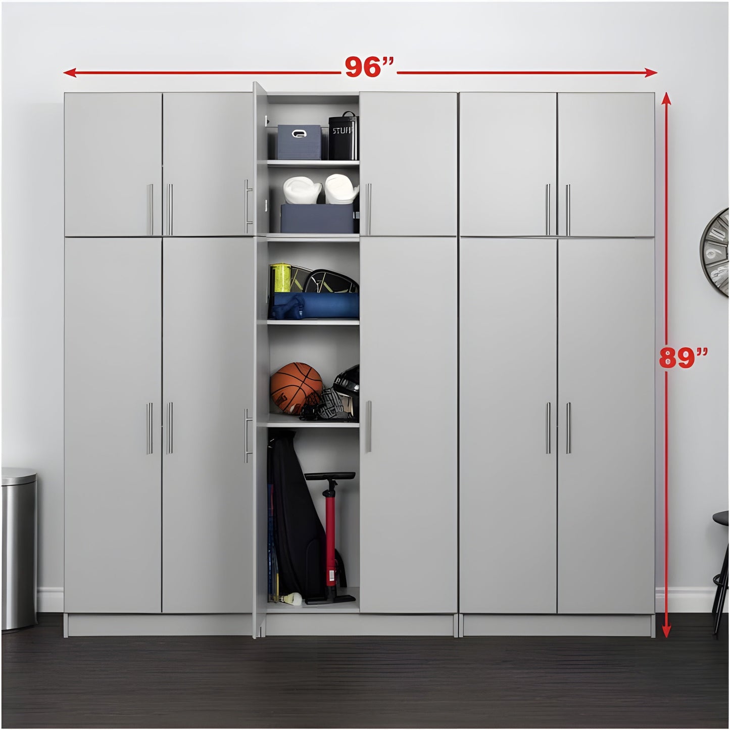 Prepac Elite 96" 6 Piece Storage Cabinet Set D - Available in 4 Colors - BRSX-1013-6M