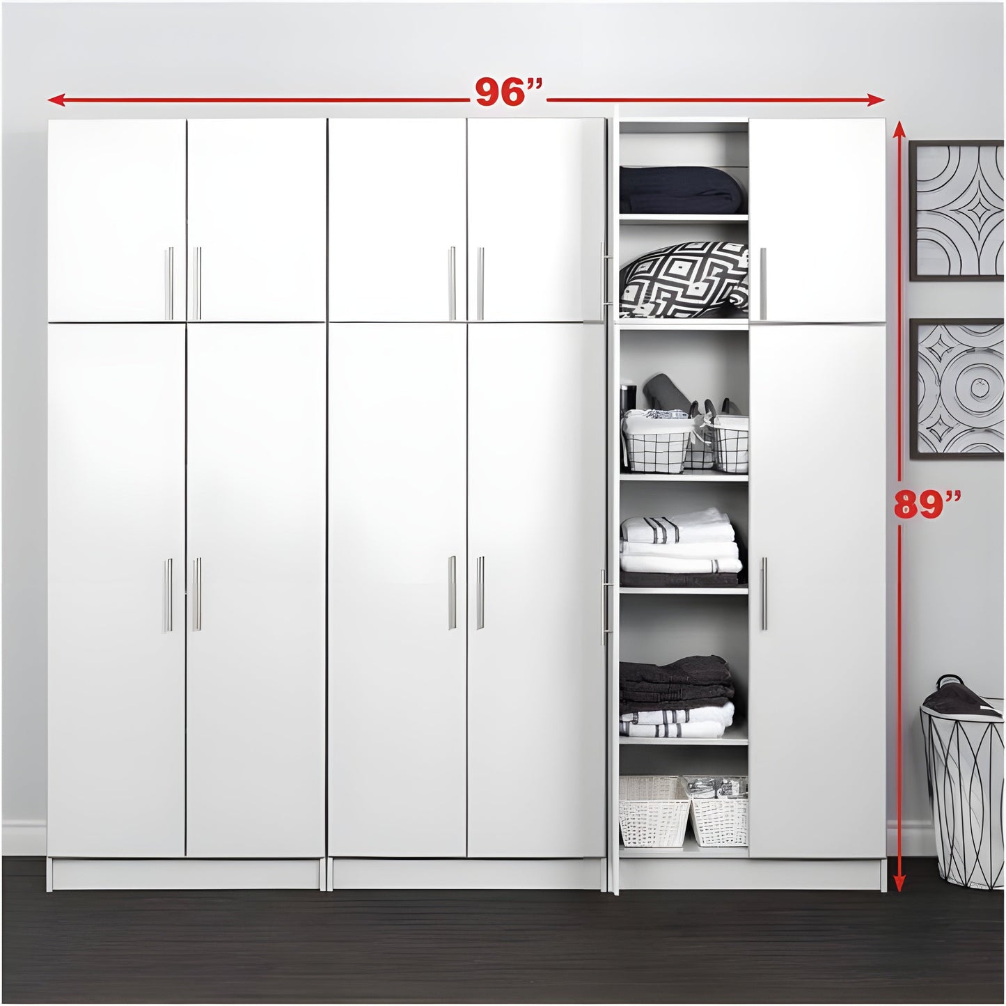Prepac Elite 96" 6 Piece Storage Cabinet Set D - Available in 4 Colors - BRSX-1013-6M