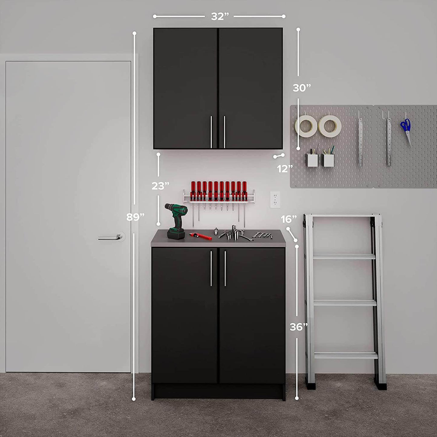 Prepac Elite 2 Piece Storage Set H - Available in 2 Colors - BRSX-1017-2M