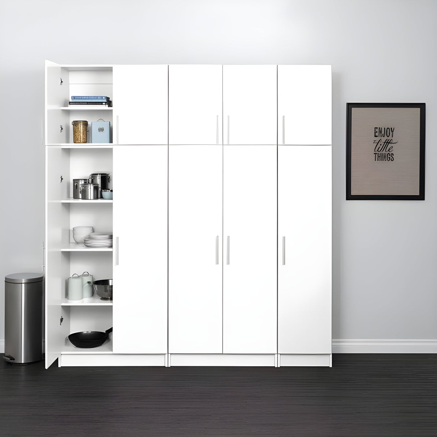 Prepac Elite 80" 6 Piece Storage Cabinet Set C - Available in 2 Colors - BRSX-1012-6M