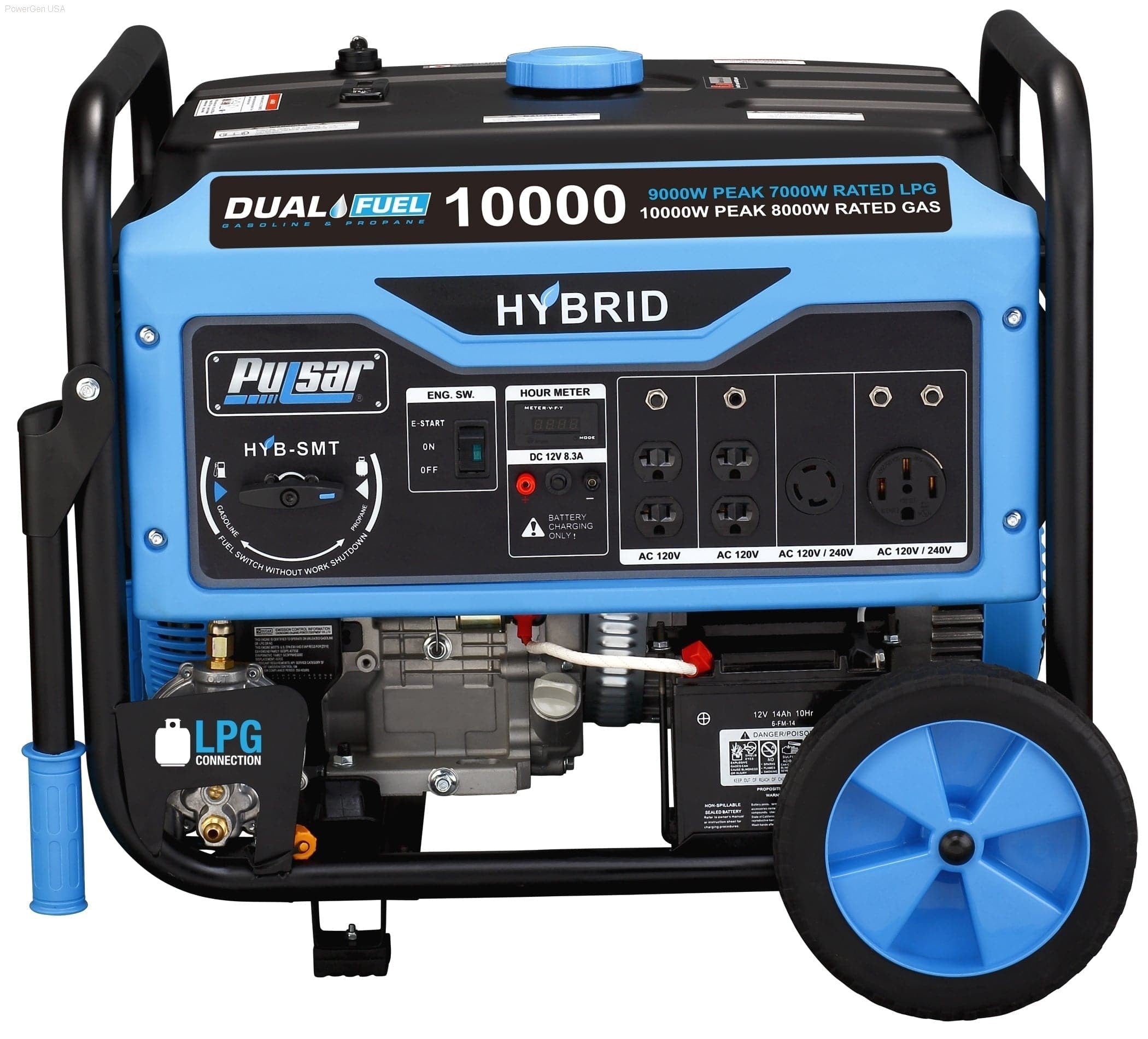 Pulsar PG10000B16- 10,000W Dual Fuel Portable Generator with Switch & Go Capability - PowerGen USA