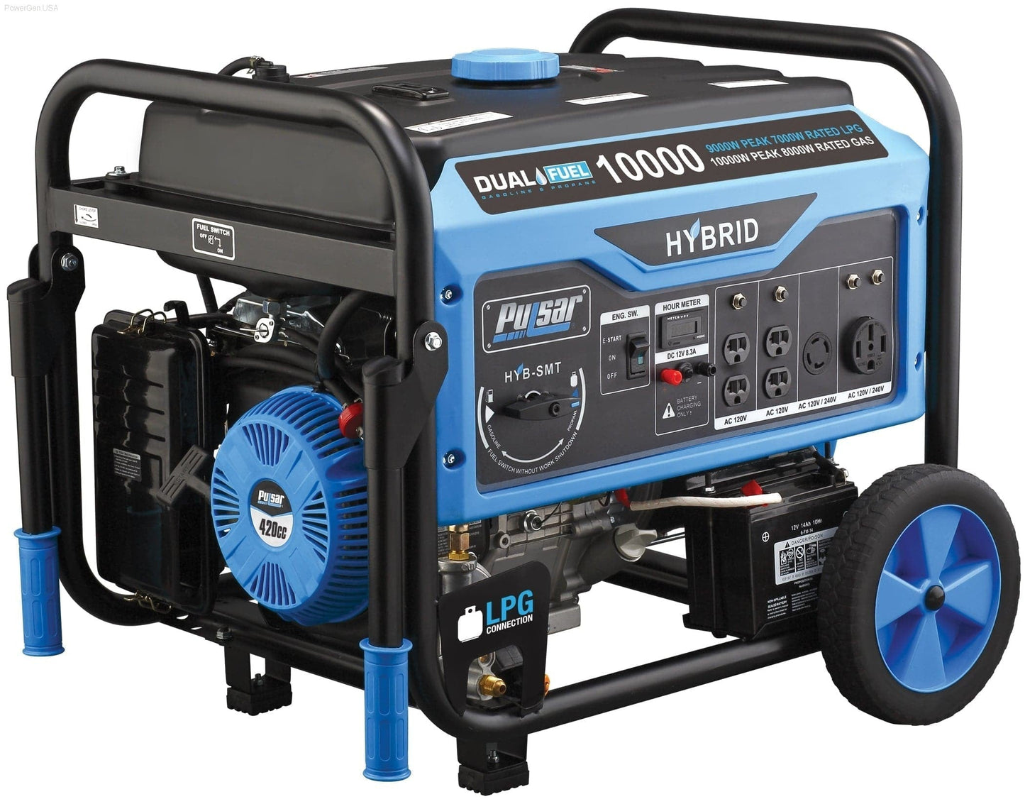 Pulsar PG10000B16- 10,000W Dual Fuel Portable Generator with Switch & Go Capability - PowerGen USA