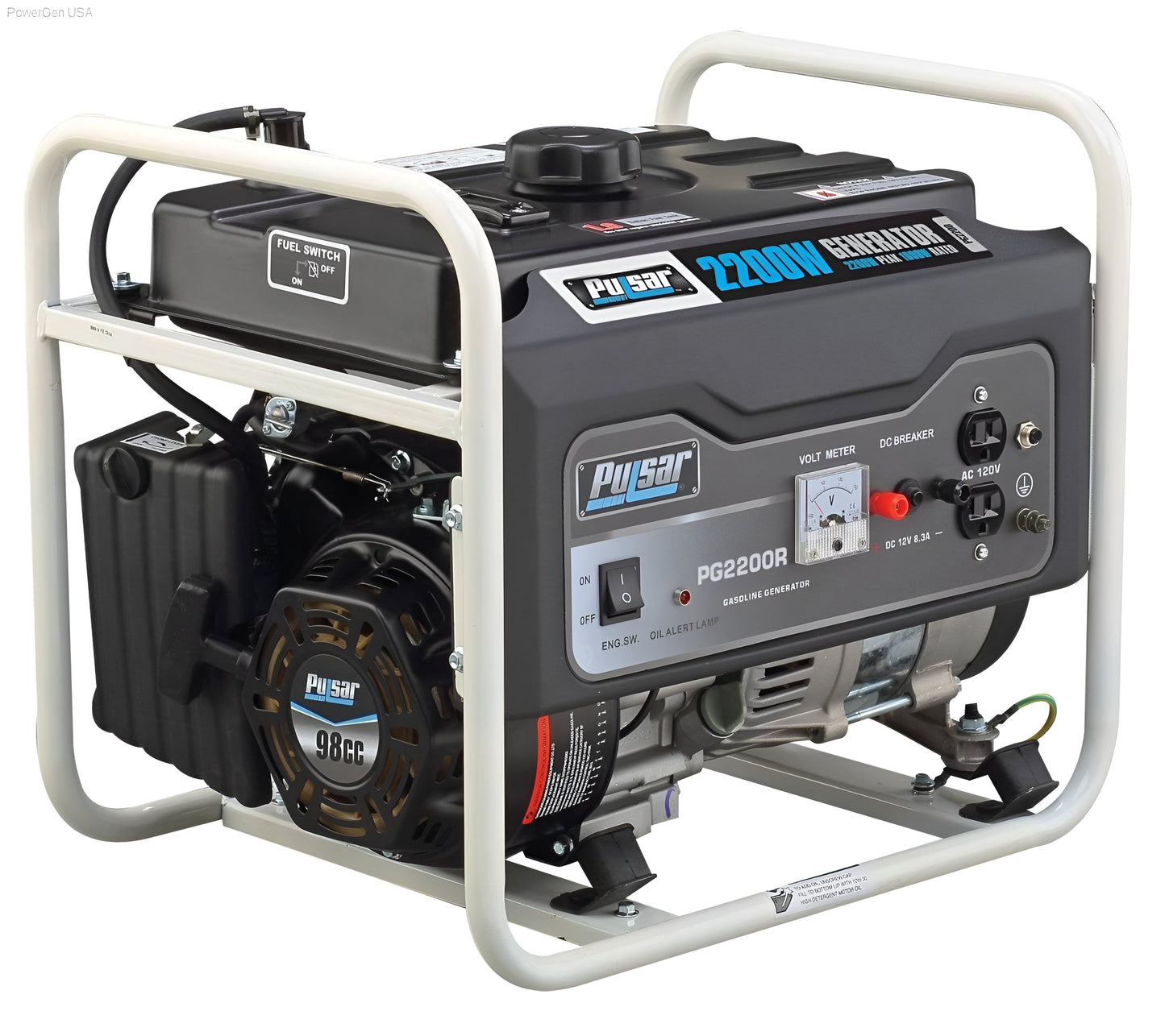Pulsar PG2200R-2200W Generator RATED 1600W Carb Approved - PowerGen USA - PG2200R
