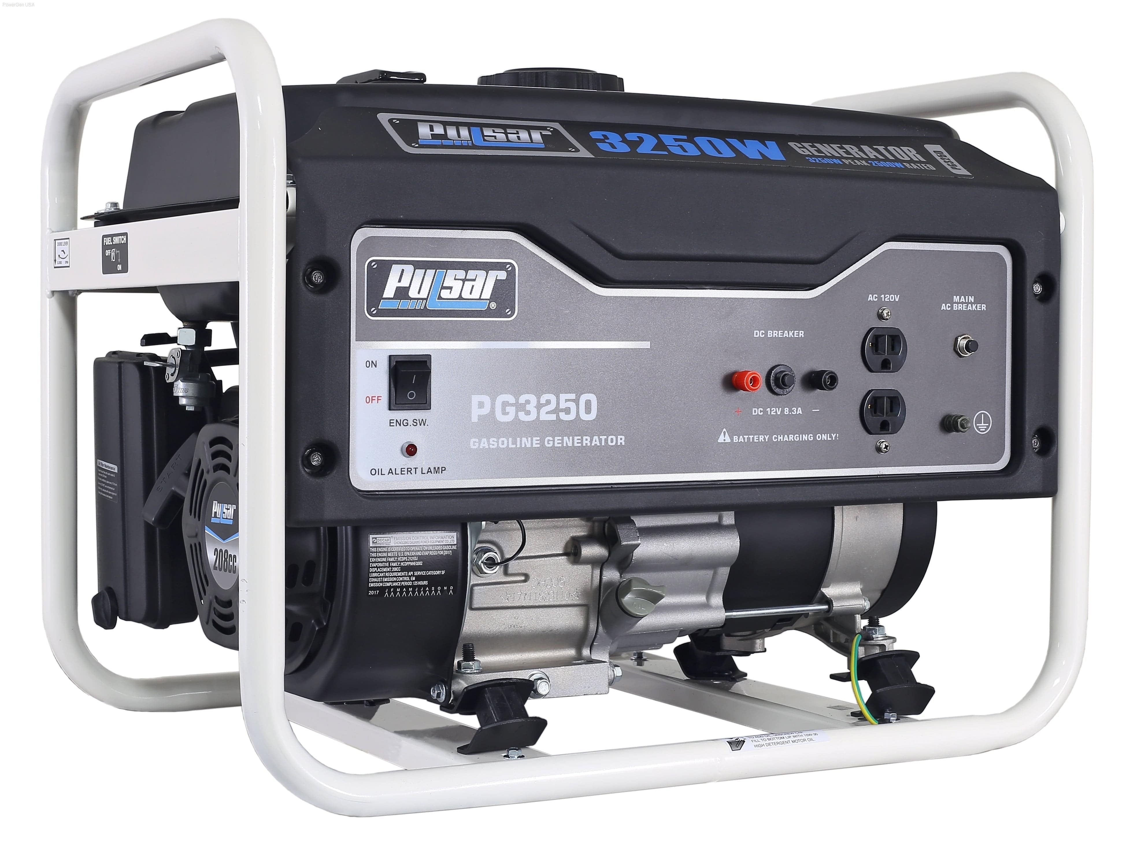 Pulsar PG3250-3250W Generator RATED 2500W PowerGen USA - PG3250