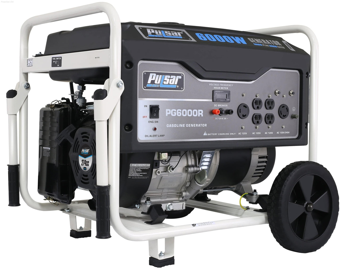 Pulsar PG6000R-6000W Generator RATED 5000W Carb Approved - PowerGen USA - PG6000R